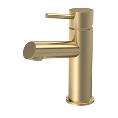 NAVALA MONO BASIN MIXER WITH PUSH BUTTON WASTE - BRUSHED BRASS - RRP £300