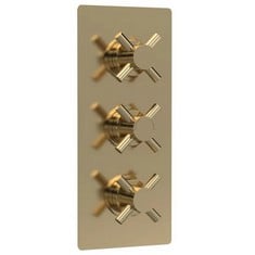 TEC CROSSHEAD TRIPLE THERMOSTATIC SHOWER VALVE - BRUSHED BRASS - RRP £499