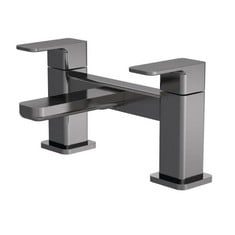 WINDON DECK MOUNTED BATH FILLER - BRUSHED PEWTER - RRP £378