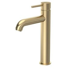 CARTEGENA HIGH-RISE MONO BASIN MIXER - BRUSHED BRASS - RRP £177