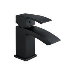 VIBE MONO BASIN MIXER WITH PUSH BUTTON WASTE - MATT BLACK - RRP £556