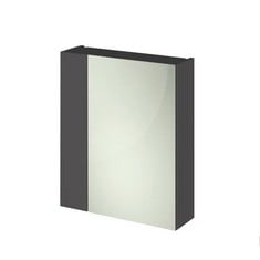 FUSION FITTED WALL HUNG 2 DOOR MIRROR UNIT (75/25) 600MM - GLOSS GREY - RRP £365