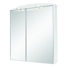 CONTEMPORARY ILLUMINATED DOUBLE MIRROR CABINET 600MM - RRP £370