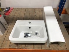 VERSO 400MM 1TH BASIN WITH FULL PEDESTAL - RRP £120