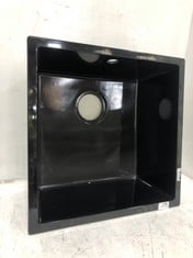 ELLSI COMITE 1 BOWL INSET/UNDERMOUNT KITCHEN SINK 440X440MM GLOSS BLACK - RRP £420