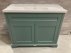 OLD LONDON 1000MM 2-DOOR BASIN UNIT - HUNTER GREEN TO INCLUDE OLD LONDON 1000MM TRADITIONAL BASIN 1 TAP HOLE - TOTAL LOT RRP £651