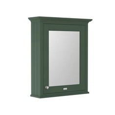 OLD LONDON WALL HUNG 1 DOOR MIRROR CABINET 600MM - HUNTER GREEN - RRP £592