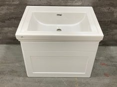 CLASSIQUE COMPONENTS WALL HUNG 1 DRAWER UNIT, 600MM - SATIN WHITE TO INCLUDE FURNITURE MID-EDGE CERAMIC BASIN 1 TAP HOLE 600MM - TOTAL LOT RRP £256