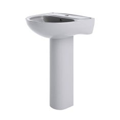 LAWTON 560MM BASIN 1 TAP HOLE TO INCLUDE LAWTON FULL PEDESTAL - GLOSS WHITE - TOTAL LOT RRP £145