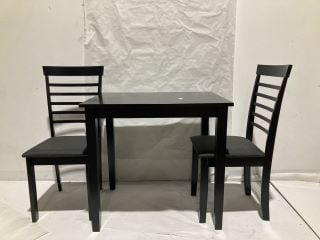 HOLLOW WOOD BLACK TABLE AND CHAIR SET