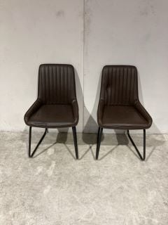 2 X JOHN LEWIS MOCHA SIDECHAIRS