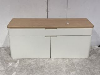 ITEM TO INCLUDE CURVED EDGE WHITE 3 DRAWER SIDE UNIT JOHN LEWIS