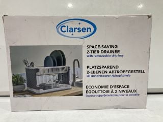 1 X BOX OF ITEMS TO INCLUDE CLARSEN SPACE SAVING 2-TIER DRAINER