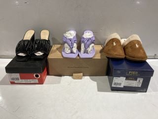 QTY OF ITEMS TO INCLUDE RALPH LAUREN TAN SLIPPERS UK 3.5