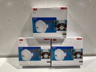 3 X 3M AURA FFP3 PARTICULATE RESPIRATOR X10 IN BOX