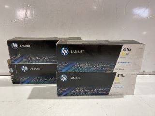 4 X HP LASERJET TONER CARTRIDGE 415A YELLOW