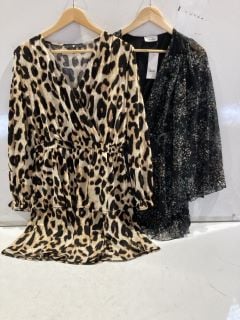 1 X BOX OF PREMIUM DESIGNER APPAREL TO INCLUDE VERY ANIMAL PRINT DRESS SIZE 16