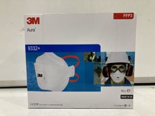 4 X 3M AURA FFP3 PARTICULATE RESPIRATOR X10 IN BOX TOTAL RRP £120