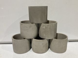 1 X BOX LIGHT CONCRETE POTS 8PCS