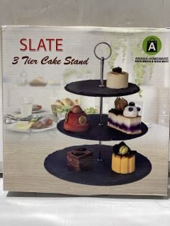 BOX OF SLATE 3 TIER CAKE STANDS