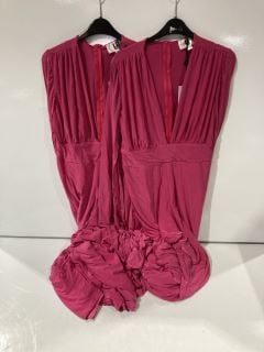 BOX OF ITEMS TO INCLUDE FOREVER UNIQUE PINK JUMPSUITS SIZE 12