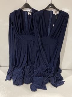 BOX OF ITEMS TO INCLUDE  FOVER UNIQUE BLUE LONG DRESS SIZE 16 BY VERY