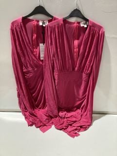 2X FOREVER UNIQUE PINK DRESS SIZE 10 + 2X SIZE 18 RRP £160