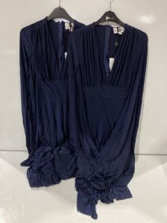 BOX OF ITEMS TO INCLUDE FOREVER UNIQUE BLUE LONG DRESS BY VERY  SIZE  14