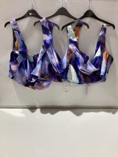 2X FOREVER UNIQUE COWL NECK TOP PURPLE MARBLE SIZE 24 + 1X SIZE 22 RRP £120