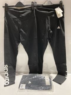 3X ADIDAS W LIN LEGGINGS BLACK/LILAC SIZE S