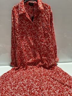 2X YOURS PINK FLORAL DRESS SIZE 18 + AX PARIS RED MIDI DRESS SIZE 22