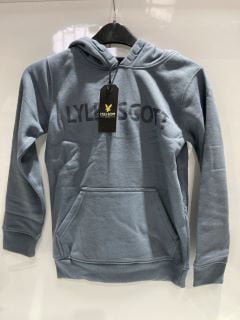 LYLE AND SCOTT HOODIE GREY/BLUE SIZE 8-9 YRS