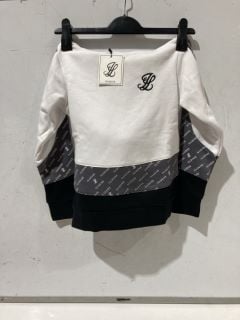 1 X BOX OF PREMIUM DESIGNER APPERAL TO INCLUDE ILLUSIVE HOODIE IN BLACK AND WHITE SIZE 7-8 YEARS