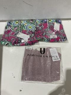 4 X PREMIUM DESIGNER APPERAL TO INCLUDE FOREVER UNIQUE PINK SKIRT SIZE 16