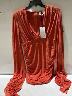 4 X PREMIUM DESIGNER APPERAL TO INCLUDE FOREVER UNIQUE LONG SLEEVED RED ORANGE DRESS SIZE 16