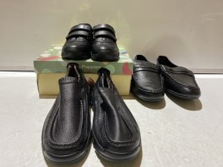 1 X BOX OF SHOES TO INCLUDE HUSH PUPPIES BLACK SIZE 4