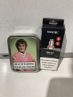 1 X BOX OF GENERAL ITEMS TO INCLUDE MRS BROWNS BOYS SMOKING TIN