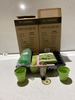 1 X BOX OF GARDEN ITEMS TO INCLUDE 12 CELLS SEED TRAY