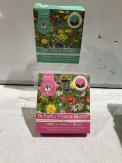 1 X BOX OF GARDEN ITEMS TO INCLUDE BUTTERFLY FLOWER BOMBS (GREEN TOTE NOT INCLUDED)