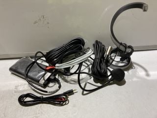 1 X BOX OF CABLES TO INCLUDE ETHERNET, HP LAPTOP POWER SUPPLY