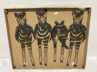 3 X ZEBRA WALL ART