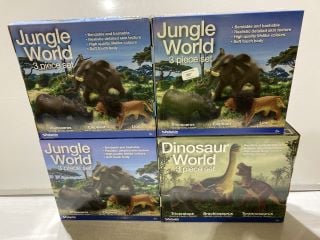 4 X JUNGLE WORLD 3 PIECE SET