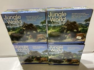 4 X JUNGLE WORLD 3 PIECE SET