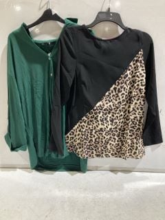 4 X PREMIUM DESIGNER APPERAL TO INCLUDE BLACK TOP WITH ANIMAL PRINT SIZE 12