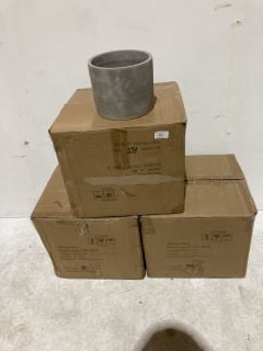 3 X BOXES CONCRETE LIGHT PLANT POTS (24 TOTAL)