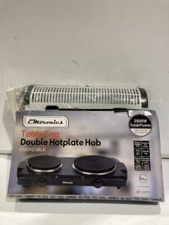 TABLETOP DOUBLE HOT PLATE TO ALSO INCLUDE ELECTRIC HEATER