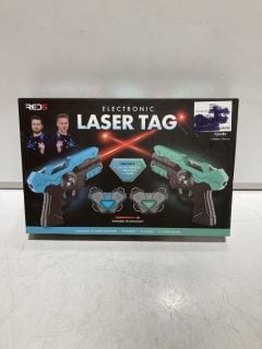 BOX OF ITEMS TO INCLUDE LASER TAG AND LAVA LAMPS