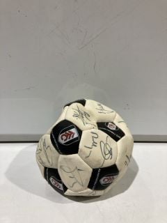 BOX OF ITEMS TO INCLUDE FULHAM FOOTBALL CLUB SIGNED FOOTBALL