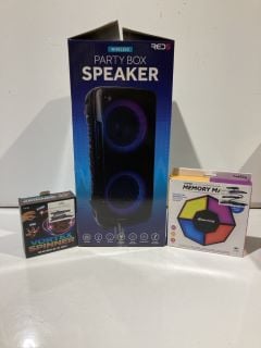 BOX OF ITEMS TO INCLUDE WIRELESS PARTY BOX SPEAKER