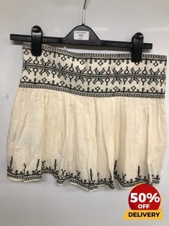 MARANT ETOILE PICADILIA ECRU COTTON SKIRT 38 TOTAL RRP £295